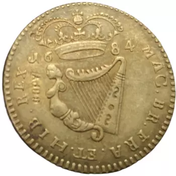 Медная копия монеты Ирландия 1/2 Пенни-Чарльз II 27 мм