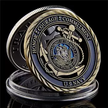 Медная медаль с эмблемой флота США SMJY