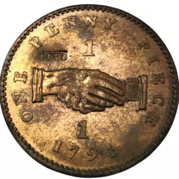 Медная монета 1791 года Sierra Leone Company 1 пенни 32 мм