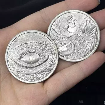 Медная монета «Американский дракон, 1 большой глаз» 40 мм