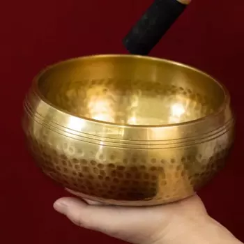 Медная тибетская Поющая чаша со звуком для йоги, чаши для пения ручной работы из Непала, аксессуары для медитации, настольные декоративные чаши
