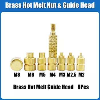 Латунная гайка M2 M2.5 M3 M4 M5 M6 M8, железный наконечник, термоплавкий рифленый резьбовой нагреватель, Медная гайка, вставка для 3D-принтера, пластик