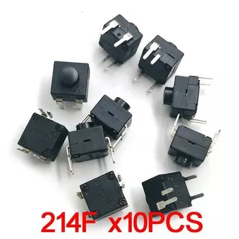 Черный кнопочный переключатель 8,3x8,3 мм, 2 контакта, 4 фута, самоблокирующийся фонарик, настольная лампа, запасные части, аксессуары «сделай сам»