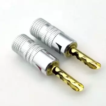 Медный 24-каратный Золотой провод для динамика с 4 мм вилками типа «банан»