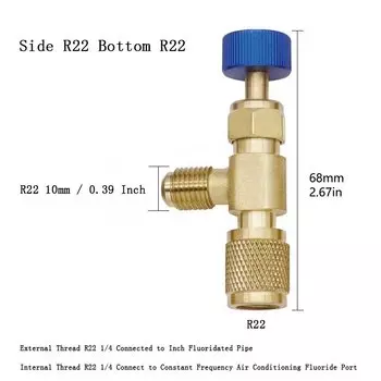 Контрольный предохранительный клапан для жидкости R22, латунный, 1/4", ouliluye