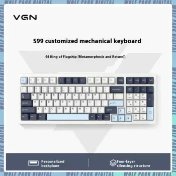 Механическая беспроводная клавиатура VGN S99, 3 режима, Bluetooth, 2,4 ГГц, USB, RGB, функция горячей замены, 99 клавиш, 6000 мАч, игровая Офисная Клавиатура для ПК, подарочная