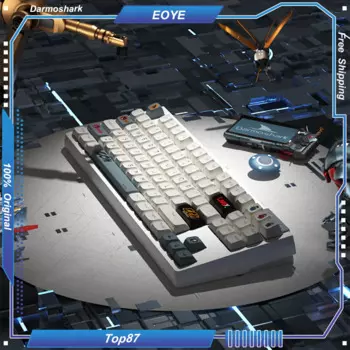 Механическая игровая клавиатура Darmoshark TOP87 с индивидуальным дизайном, 80% раскладка, 87 клавиш, верхняя прокладка, беспроводная, 3 режима, BT/2,4G/Проводная, RGB