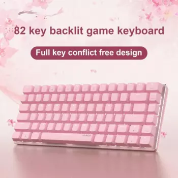 Механическая клавиатура AJAZZ AK33, высокая чувствительность, красный/синий переключатель, 82 клавиши, белая подсветка, игровая клавиатура для компьютера win7/8/10
