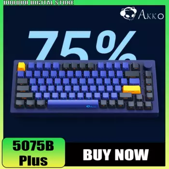 Механическая клавиатура AKKO 5075B Plus, трехрежимная, Bluetooth, полноклавишная, перезаряжаемая, RGB подсветка, 83 клавиши, механическая клавиатура