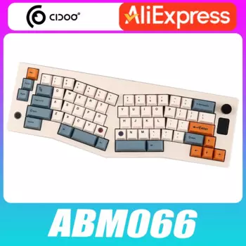 Механическая клавиатура Cidoo ABM066 Alice, многофункциональная ручка с индивидуальным экраном, трехрежимная беспроводная игровая клавиатура, прокладка RGB Mac VIA