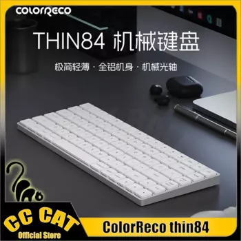 Механическая клавиатура ColorReco Thin84 Низкопрофильная беспроводная клавиатура Ультратонкая алюминиевая портативная пользовательская офисная геймерская клавиатура MAC