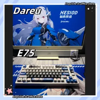 Механическая клавиатура Dareu E75, 3 режима, игровая клавиатура Pbt с 80 клавишами под заказ, подсветка, Офисная игровая клавиатура