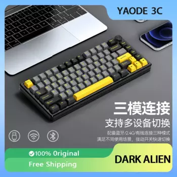 Механическая клавиатура DARK ALIEN R83, 3 режима, USB/2,4, беспроводная/Bluetooth, 81 клавиша, RGB, горячая переключение, Esport, игровая клавиатура в подарок