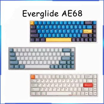 Механическая клавиатура Everglide Ae68, магнитный переключатель 8k Rt, проводная клавиатура Abs, бесстрашный контракт, Valorant, Механическая игровая Подарочная клавиатура