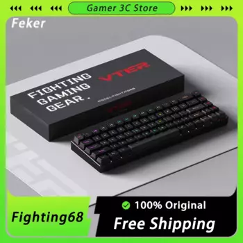 Механическая клавиатура Feker Fighting68, магнитный переключатель, быстрый триггер, 8k, Esport, низкая задержка, RGB, горячая замена, пользовательская игровая клавиатура для ПК
