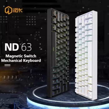 Механическая клавиатура IROK ND63Pro, магнитный переключатель, проводная, Type-C, HotSwap, RGB, прокладка, 8000 Гц, 0,02 мм, RT, пользовательская игровая клавиатура 65% FPS