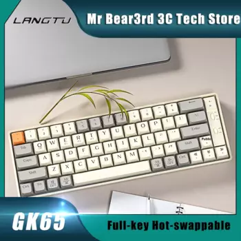 Механическая клавиатура Langtu Gk65 с тремя режимами, Беспроводная Bluetooth маленькая портативная игровая клавиатура и мышь для Ipad и планшетов