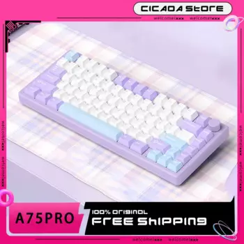 Механическая клавиатура Monka A75pro, Беспроводная Bluetooth клавиатура, 3 режима, горячая замена, настройка, Rgb клавиатура, Офисная игровая клавиатура