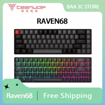 Механическая клавиатура Raven68 с магнитной осью, проводная игровая клавиатура RGB Hot Swap RT, эргономичная клавиатура с 68 клавишами