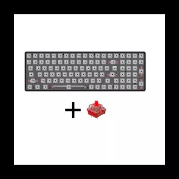 Механическая клавиатура с горячей заменой 100 клавиш с комплектом красных переключателей RGB Bluetooth + 2,4G Беспроводная + Проводная игровая клавиатура с 3 режимами