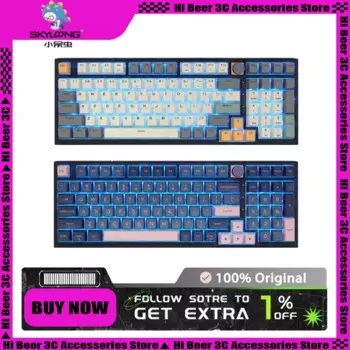 Механическая клавиатура Skyloong GK980, многофункциональная Проводная клавиатура с ручкой для горячей замены и низкой задержкой для киберспорта, игровая клавиатура для ПК