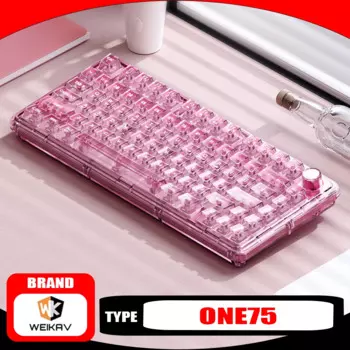 Механическая клавиатура Weikav One75, многофункциональная клавиатура с Rgb-подсветкой, режимом «Тир», прозрачная Беспроводная игровая клавиатура для ПК