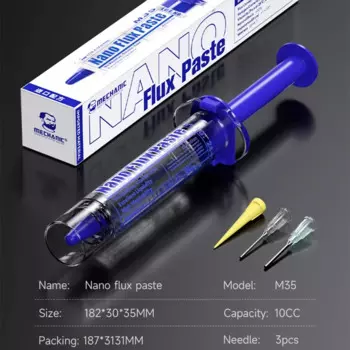 Механическая нанофлюсовая паста M35 с низким дымом и 3 шт. игл, высокая производительность для ремонта материнской платы мобильного телефона, паяльные инструменты