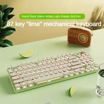 Механическая Проводная клавиатура EWEADN V20 в стиле панк, офисный компьютер для девушек, 87 клавиш, эргономичная офисная клавиатура для ПК, Win Mac, аксессуары для ноутбуков