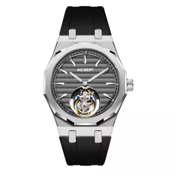 Механические часы Aesop 7057 с ручным скелетом и турбийоном, градиентный многоугольный циферблат, светящиеся водонепроницаемые мужские часы героической атмосферы