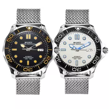 Механические часы MIUKSI NH35 41 мм с сапфировым стеклом для автоматических часов из нержавеющей стали Роскошные Водонепроницаемые наручные часы Мужские часы