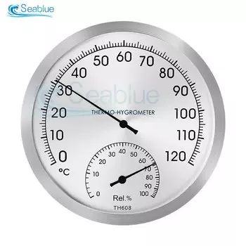 Механический гигрометр из нержавеющей стали, 125 мм