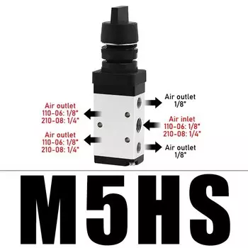 Механический клапан M5CM5D M5R M5L M5Y M5PP, пневматический ручной переключатель