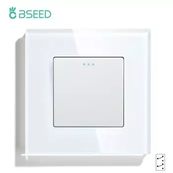 Механический промежуточный переключатель BSEED 1 клавиша стекло белый черный