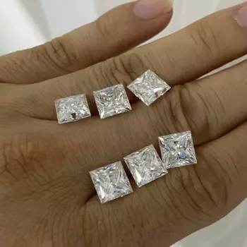 Meisidian 5x5 мм, вырез принцессы, белый цвет, бриллиант 0,8 карат для кольца