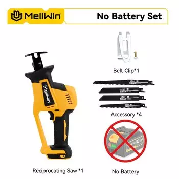 MELLWIN Бесщеточная сабельная пила 3600 Вт для Makita 18В