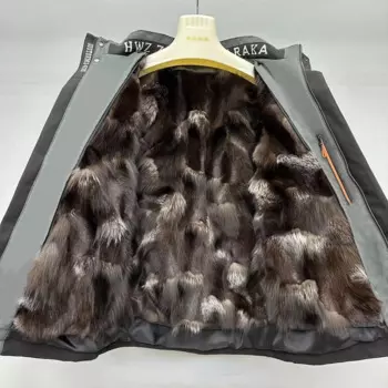 Мужские парки 2025, новая модная зимняя повседневная деловая меховая куртка, пальто со съемной подкладкой из лисьего меха, утепленное мужское пальто с капюшоном