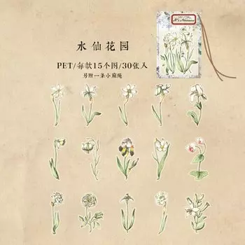 Mengtai набор наклеек цветы 30 шт