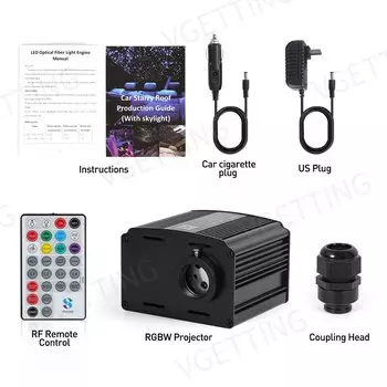 Мерцающая фотовспышка для крыши автомобиля, 16 Вт, звезда, звезда, RGBW, APP, музыка, дистанционное управление, звездное небо, потолок, оптоволоконное внутреннее украшение