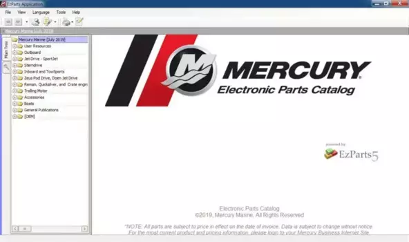 Mercury Marine EPC [2024] Каталог запасных частей VMWARE DVD