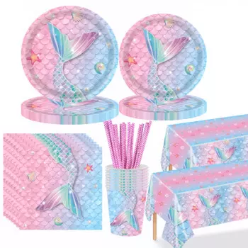 Комплект посуды Русалочка для детского праздника