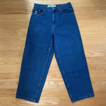 Мешковатые джинсы с вышивкой Polar Big Boy, уличная одежда в стиле хип-хоп, брюки Y2k, мешковатые джинсы, мужские и женские широкие брюки с высокой талией, брюки-карго