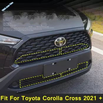 Металлическая автоматическая решетка для головы, защитная сетка от насекомых, вставка в переднюю решетку, комплект аксессуаров для Toyota Corolla Cross 2021-2025