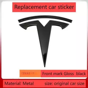 Металлическая эмблема для Tesla-автомобиля, эмблема заднего багажника, подходит для модели 3 режима Y, замена логотипа, чернение задних и задних логотипов