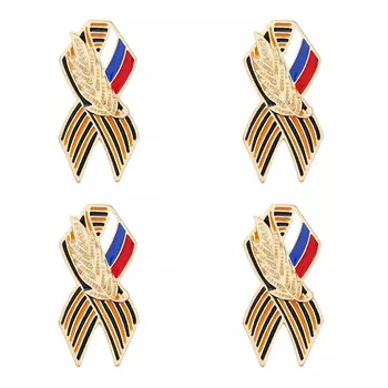 Металлическая брошь с российским флагом VKTECH