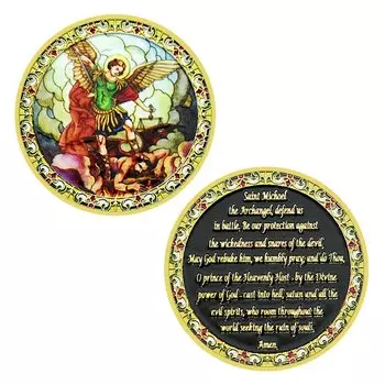 Металлическая монета Святой Михаил olevo