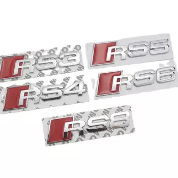 Металлическая наклейка-эмблема 3D для автомобиля, наклейка для Audi RS3, RS4, RS5, RS6, RS7, RS8, A1, A6, A5, C6, A3, A4L, A5, S3, S4, S6, S5, Q7, Q3