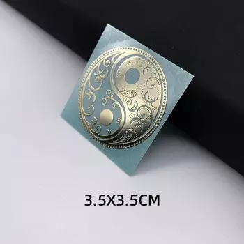 Металлическая наклейка Tai Chi Yin-yang Koi ZHUOYAN