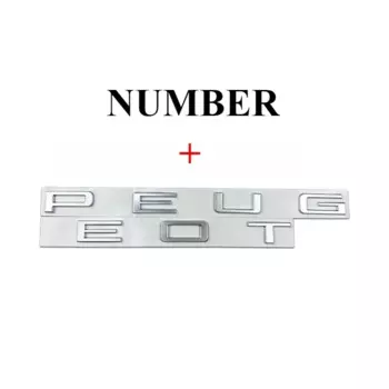 Металлическая наклейка-значок для багажника автомобиля, автомобильная наклейка-эмблема с боковыми буквами для Peugeot 208, 308, 508, 2008, 3008, 5008, аксессуары