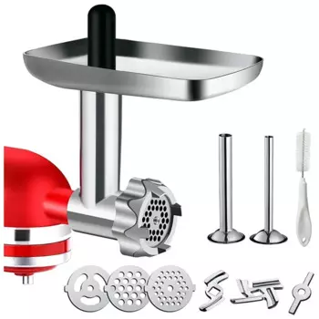 Металлическая насадка для мясорубки для миксеров KitchenAid, насадка для мясорубки, кухонные инструменты