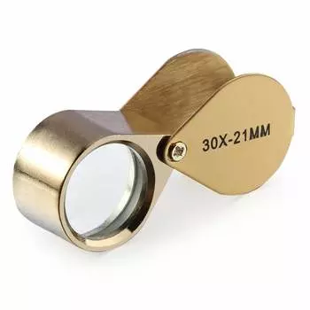 Увеличительное стекло 30x, металлическая складная ручная лупа, коммерческие ювелирные изделия, алмазная антикварная идентификация (Доступна )